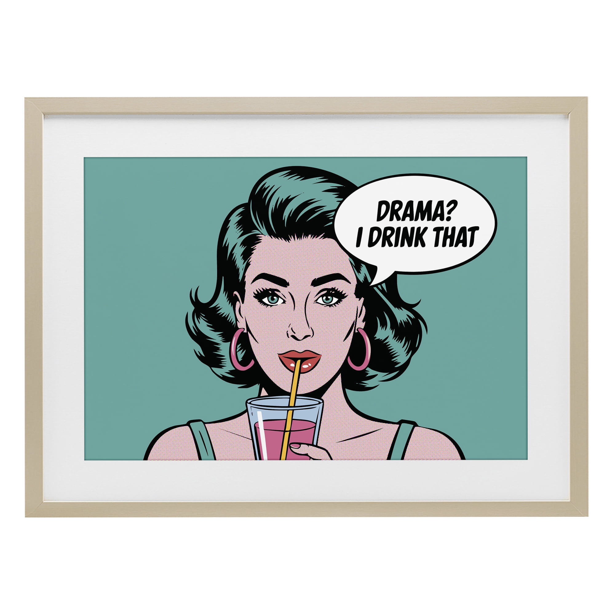 Stupell Industries Drama I Drink That Birch Framed Print Under Glass, design by Andreas Magnusson