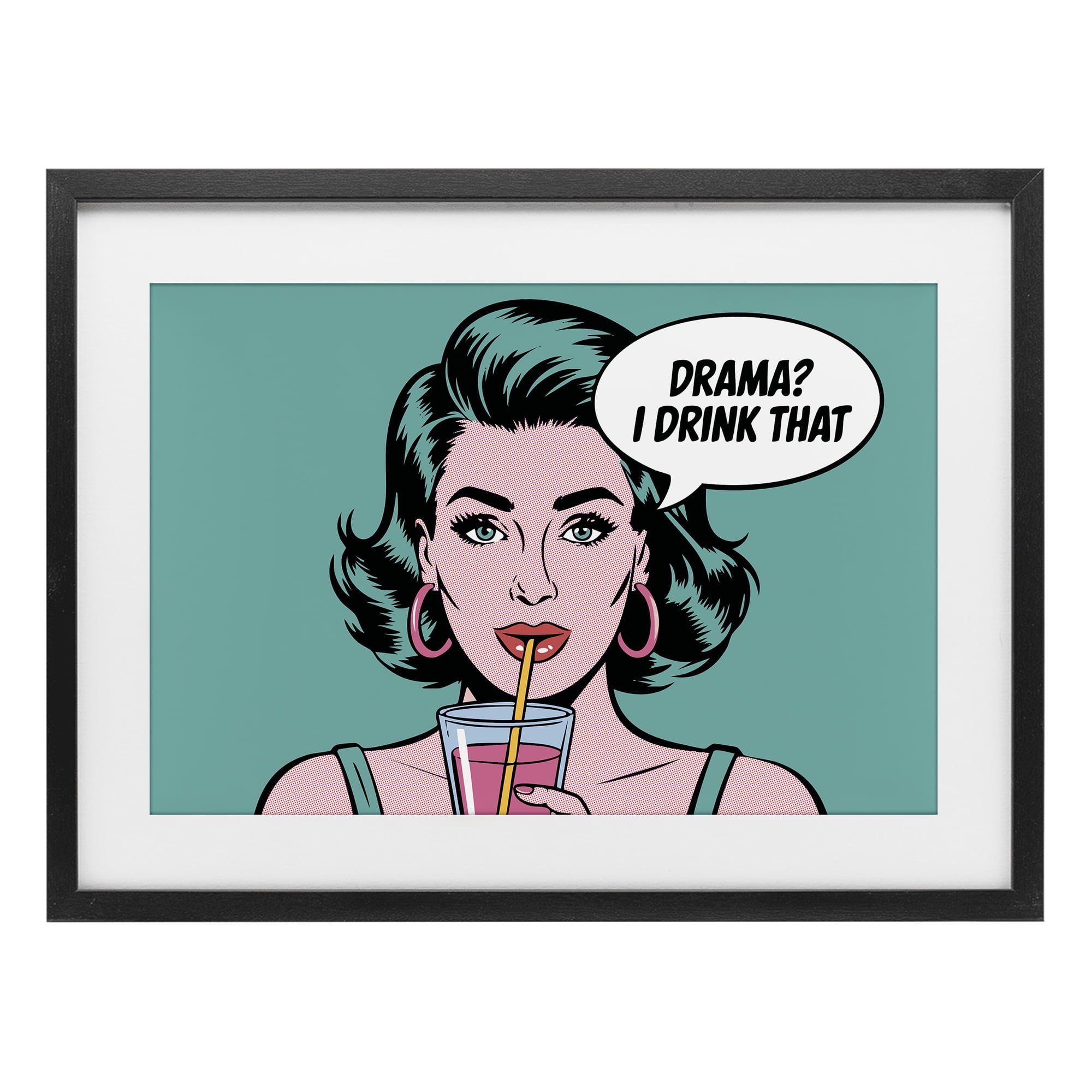 Stupell Industries Drama I Drink That Black Framed Print Under Glass, design by Andreas Magnusson
