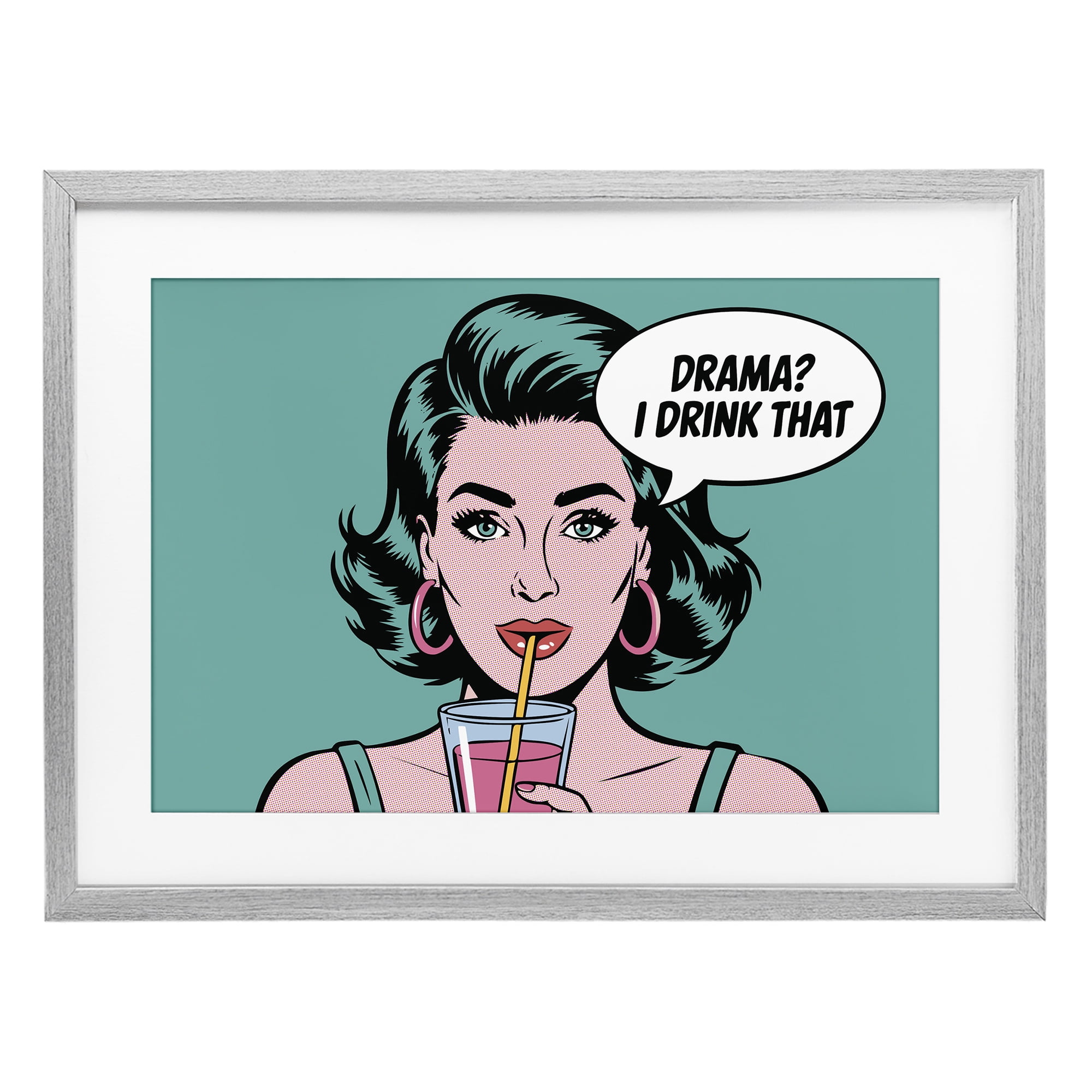 Stupell Industries Drama I Drink That Gray Framed Print Under Glass, design by Andreas Magnusson