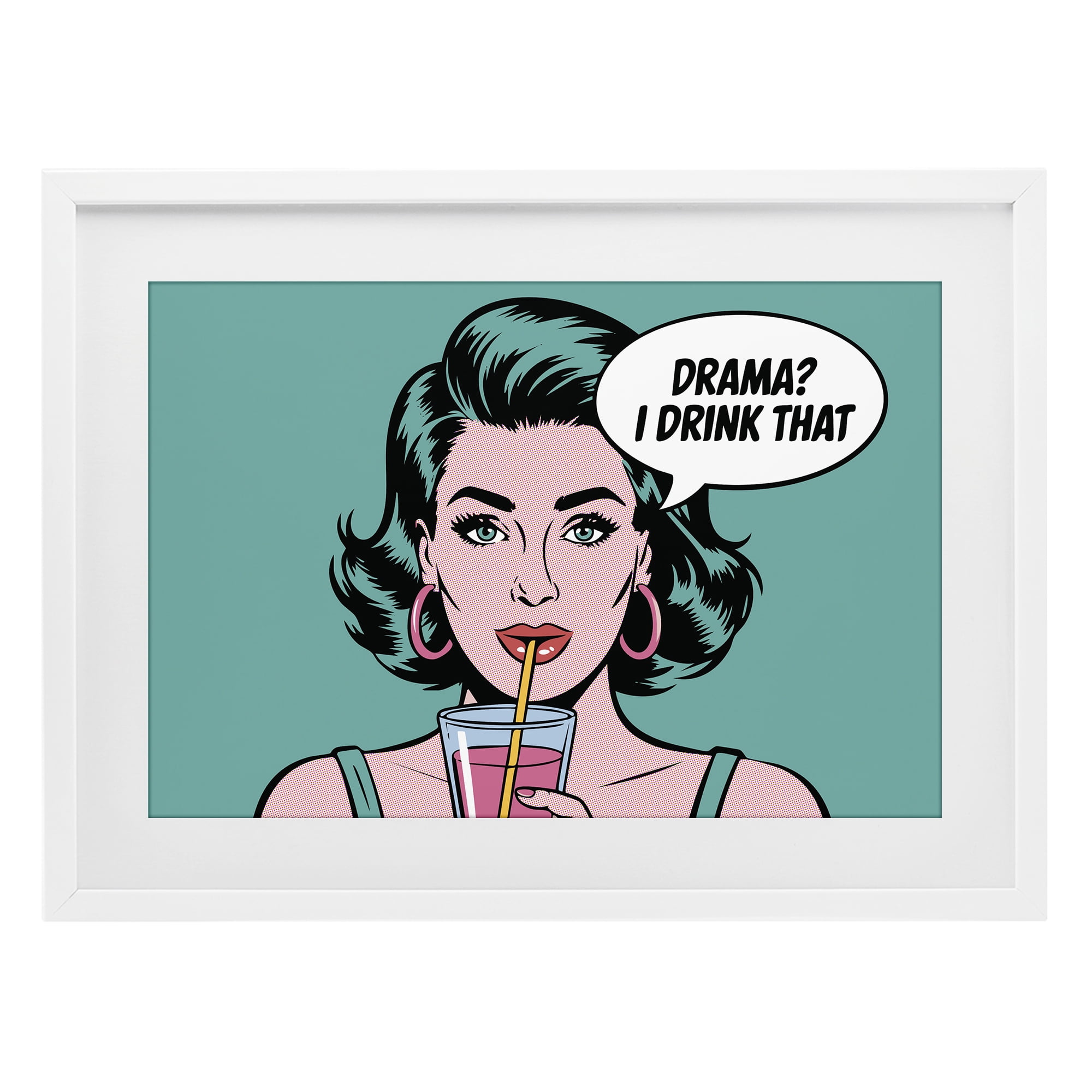 Stupell Industries Drama I Drink That White Framed Print Under Glass, design by Andreas Magnusson