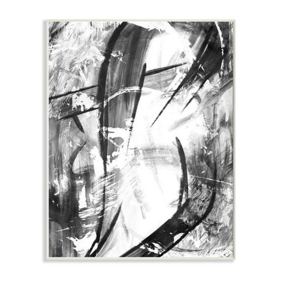 Stupell Industries Dramatic Abstract Lines Black and White Design Design by Onrei