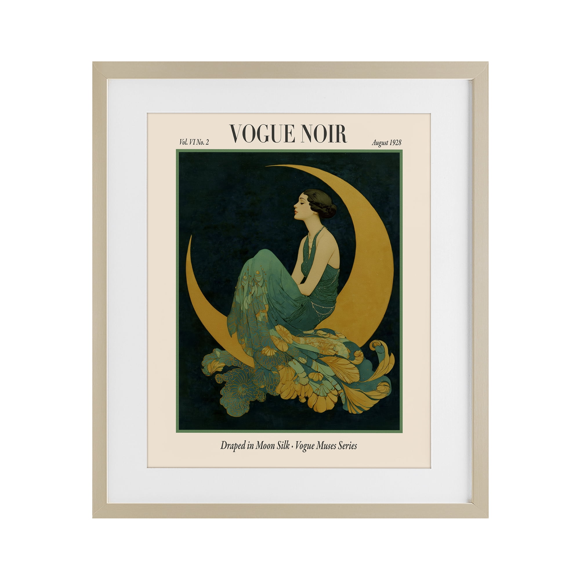 Stupell Industries Draped In Moon Silk Birch Framed Print Under Glass, design by A Barefoot Stylist