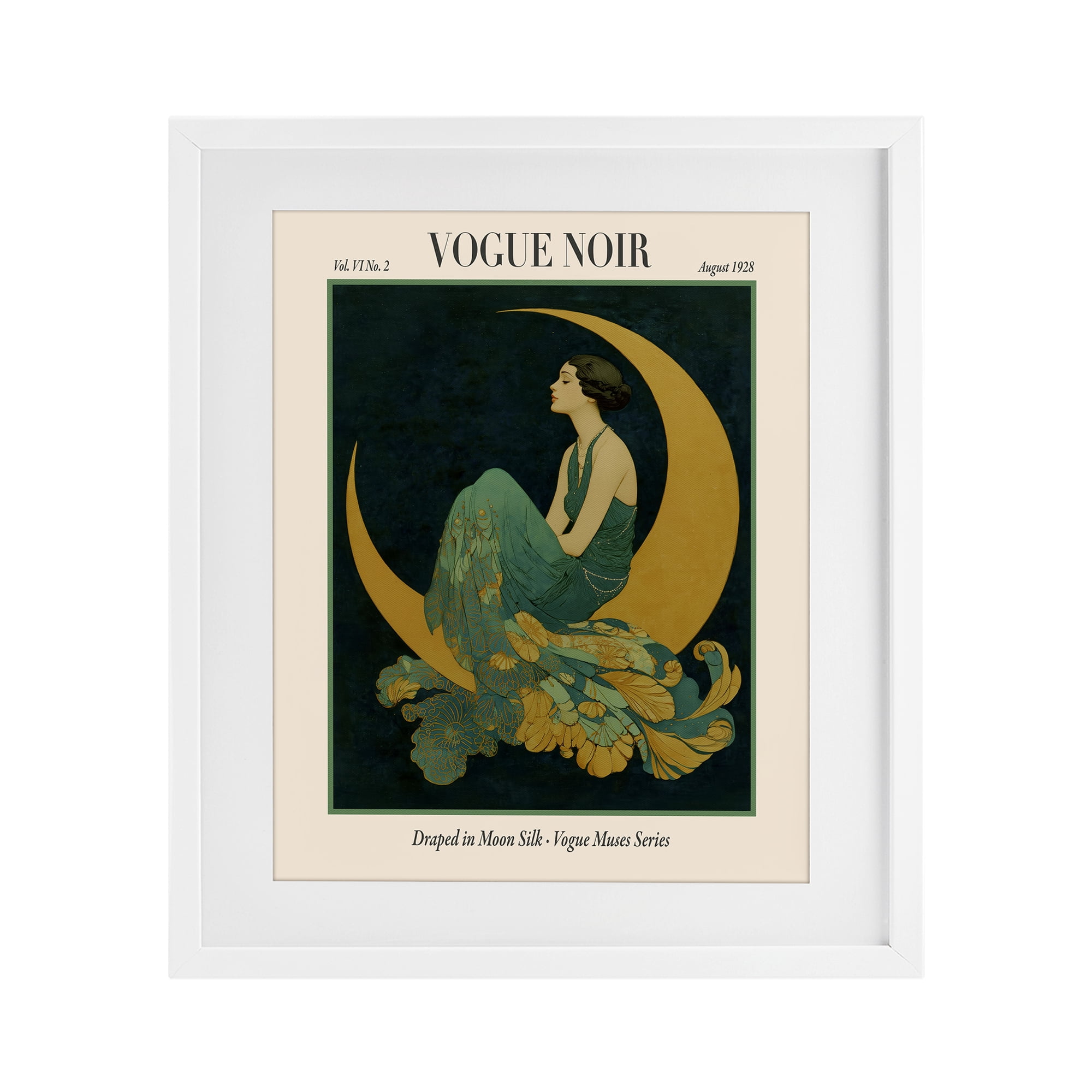Stupell Industries Draped In Moon Silk White Framed Print Under Glass, design by A Barefoot Stylist
