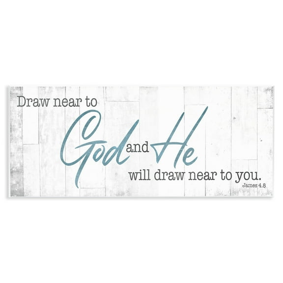 Stupell Industries Draw Near to God Phrase Charming Faith Based Wall Plaque by Milli Villa