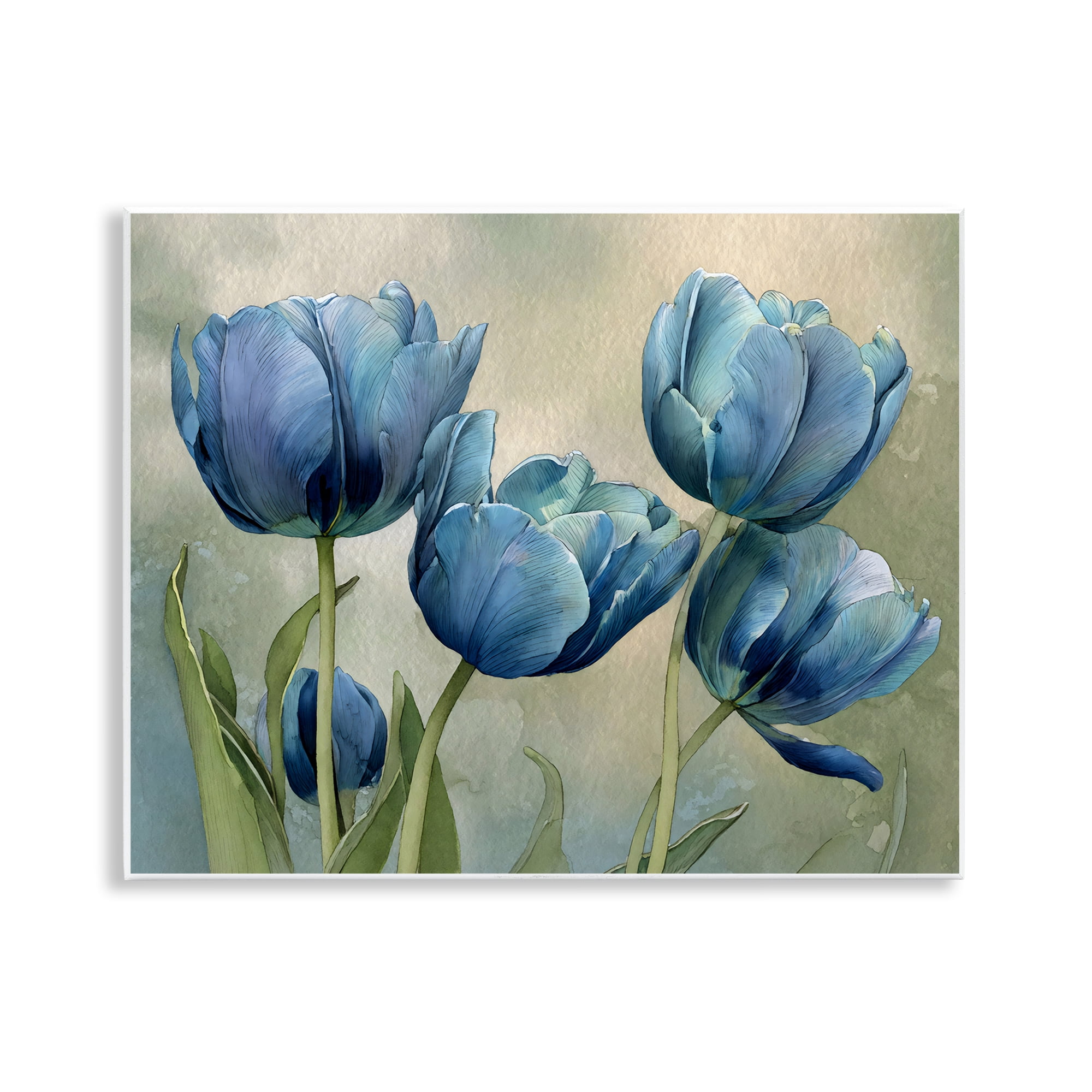 Stupell Industries Drawn Blue Tulip Flowers Wall Plaque Art, design by Franklyn Gregory