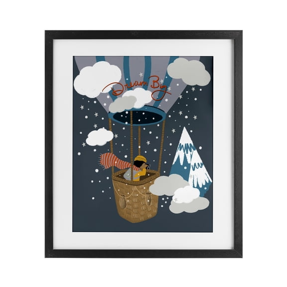 Stupell Industries Dream Big Balloon View Black Framed Print Under Glass design by Lori Mosley, 21 x 17