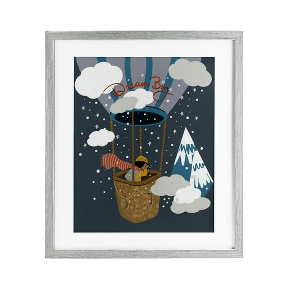 Stupell Industries Dream Big Balloon View Gray Framed Print Under Glass design by Lori Mosley, 21 x 17