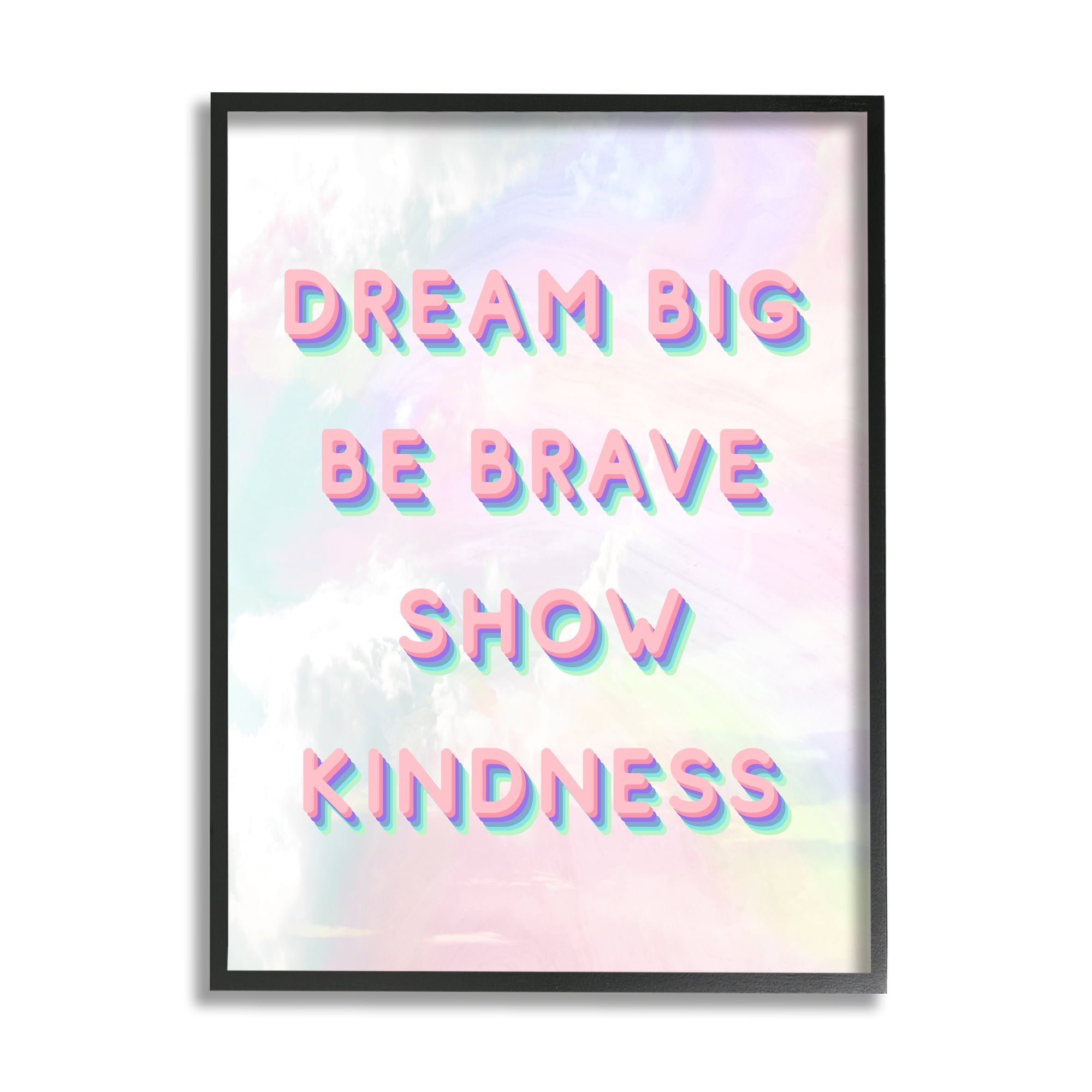 Stupell Industries Dream Big Be Brave Retro Tie Dye Pattern, 11 x 14, Designed by Daphne Polselli
