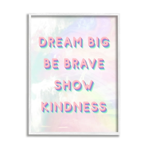 Stupell Industries Dream Big Be Brave Retro Tie Dye Pattern, 16 x 20, Designed by Daphne Polselli