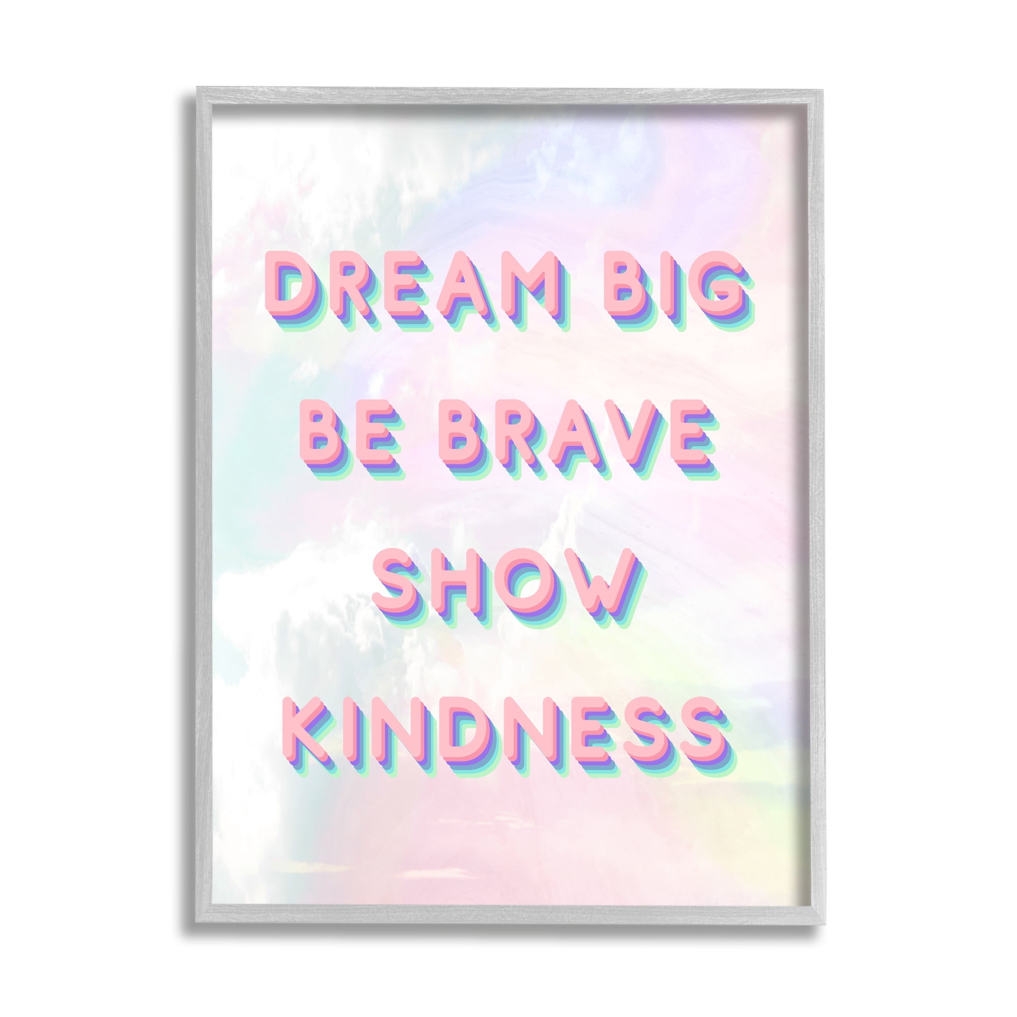 Stupell Industries Dream Big Be Brave Retro Tie Dye Pattern, 24 x 30, Designed by Daphne Polselli