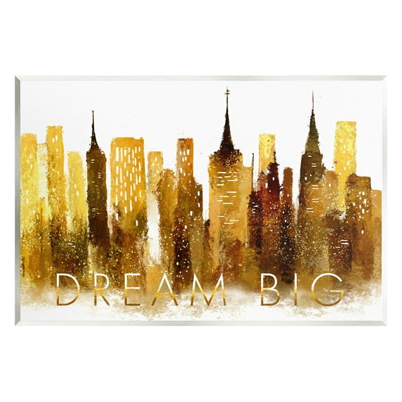 Stupell Industries Dream Big Glam City Skyline Graphic Art Unframed Art Print Wall Art, Design by Ziwei Li