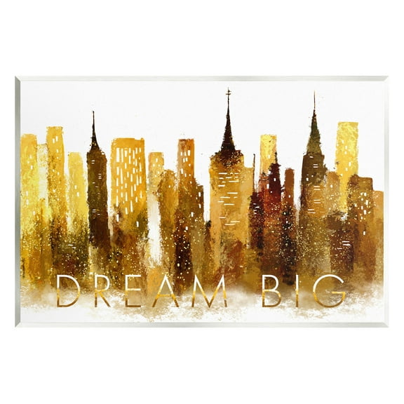 Stupell Industries Dream Big Glam City Skyline Graphic Art Unframed Art Print Wall Art, Design by Ziwei Li
