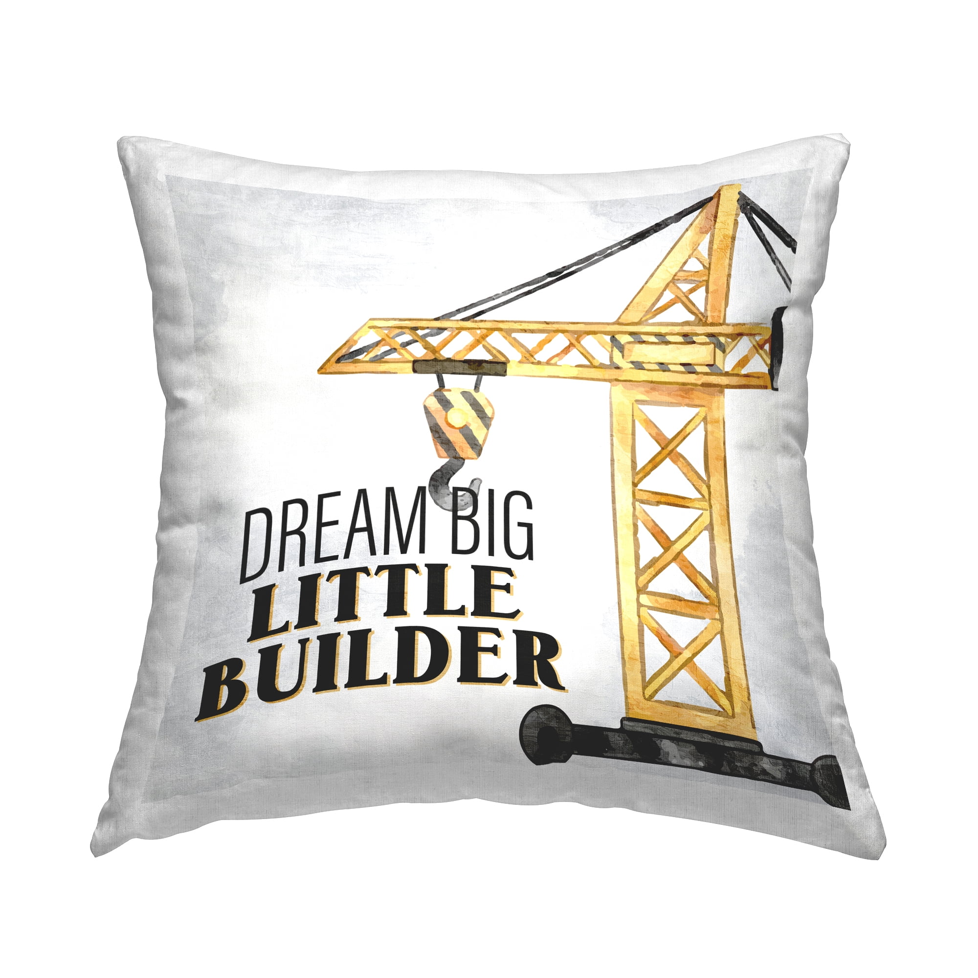 Stupell Industries Dream Big Little Builder Decorative Printed Throw Pillow Design by Kim Allen.