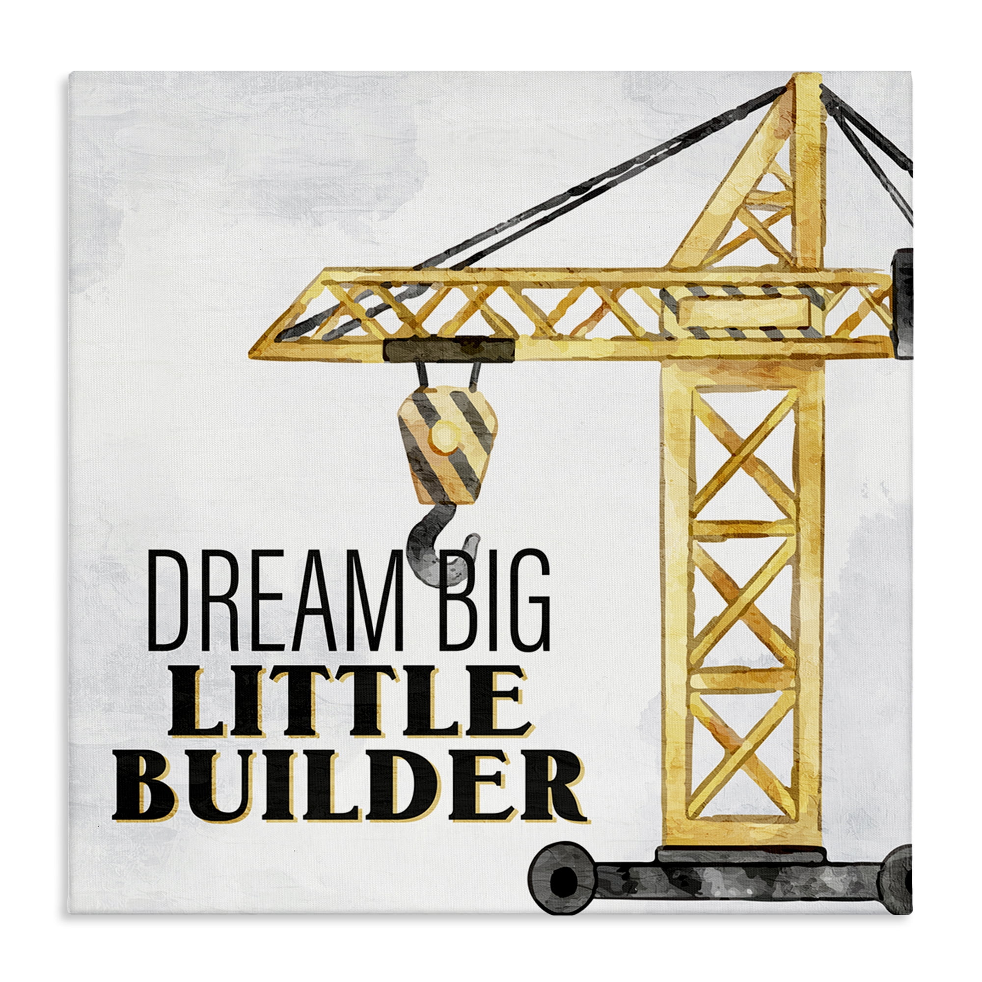 Stupell Industries Dream Big Little Builder Transportation Painting Wrapped Canvas Art Print Wall Art, 30 x 30