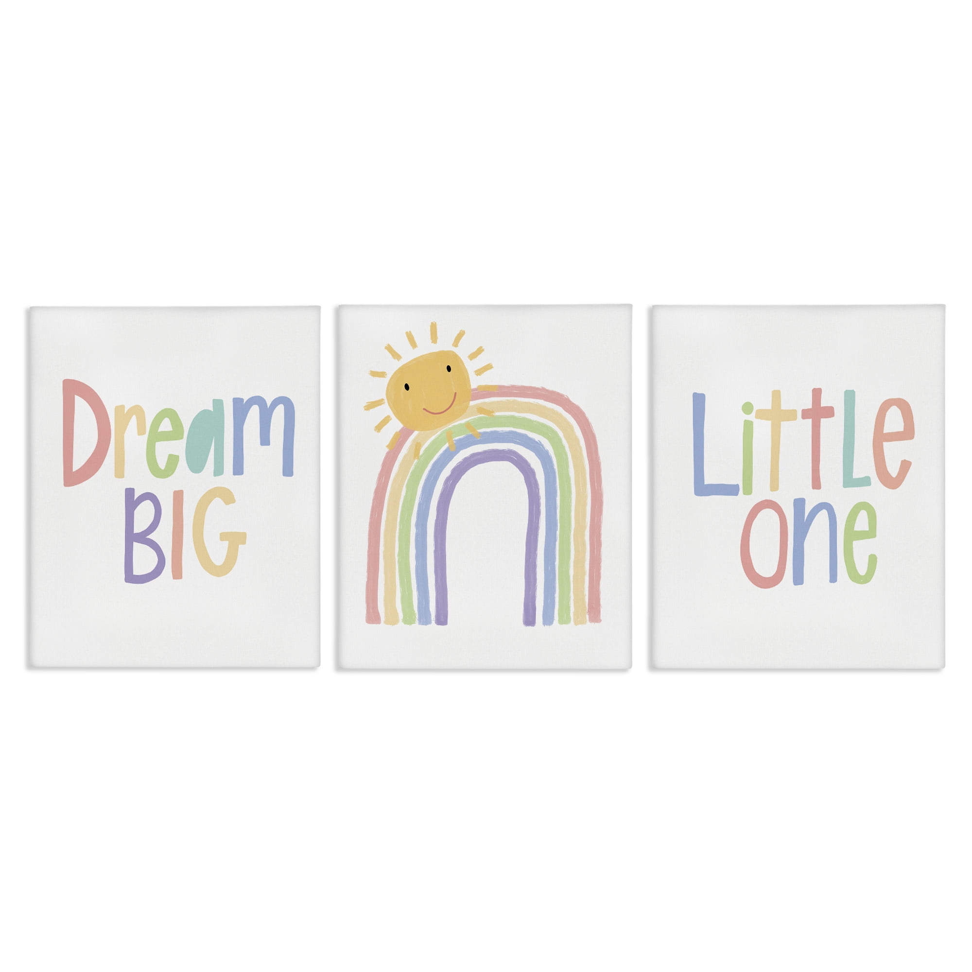 Stupell Industries Dream Big Little Illustration Typography Painting Gallery Wrapped Canvas Art Print Wall Art, 11 x 14, Set of 3