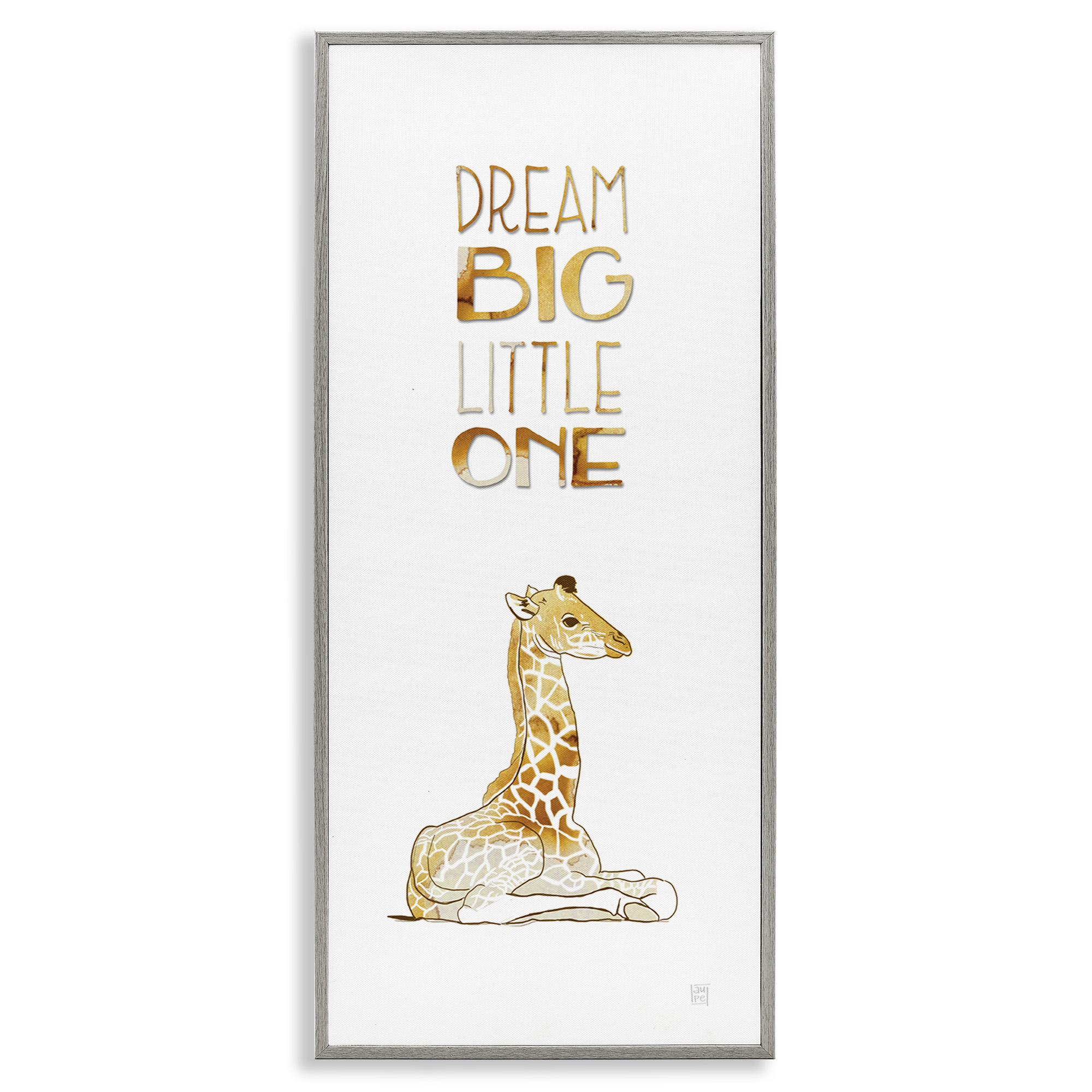 Stupell Industries Dream Big Little One Giraffe Art for Kids Painting