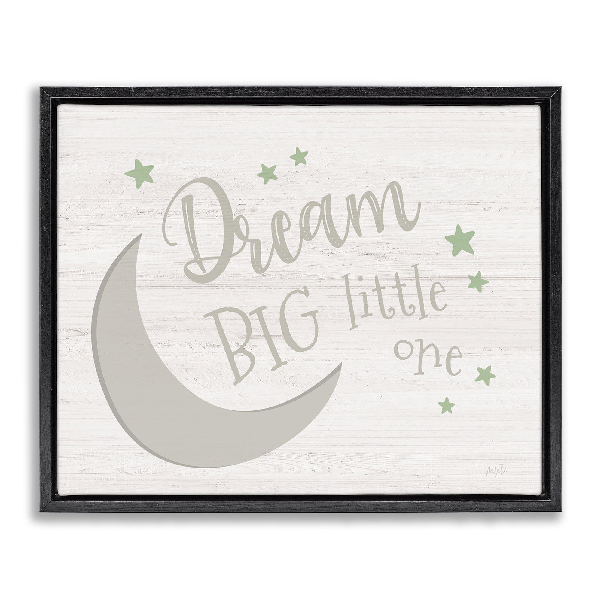 Stupell Industries Dream Big Little One Landscape & Nature Painting Black Floater Framed Canvas Art Print Wall Art, 21 x 17