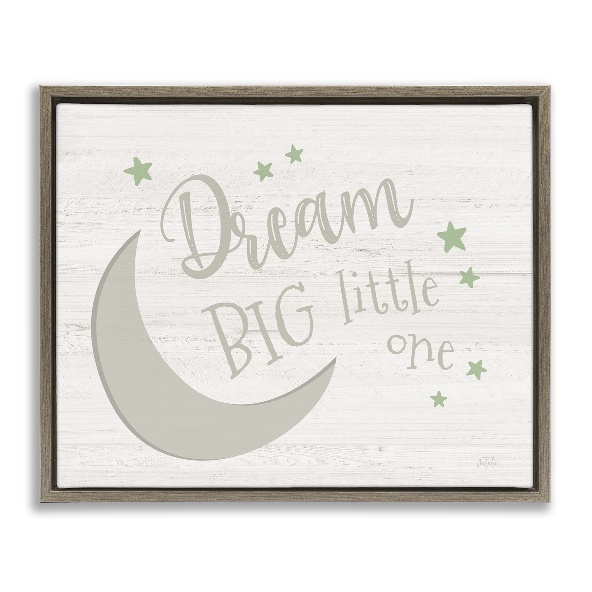 Stupell Industries Dream Big Little One Landscape & Nature Painting Brown Floater Framed Canvas Art Print Wall Art, 21 x 17