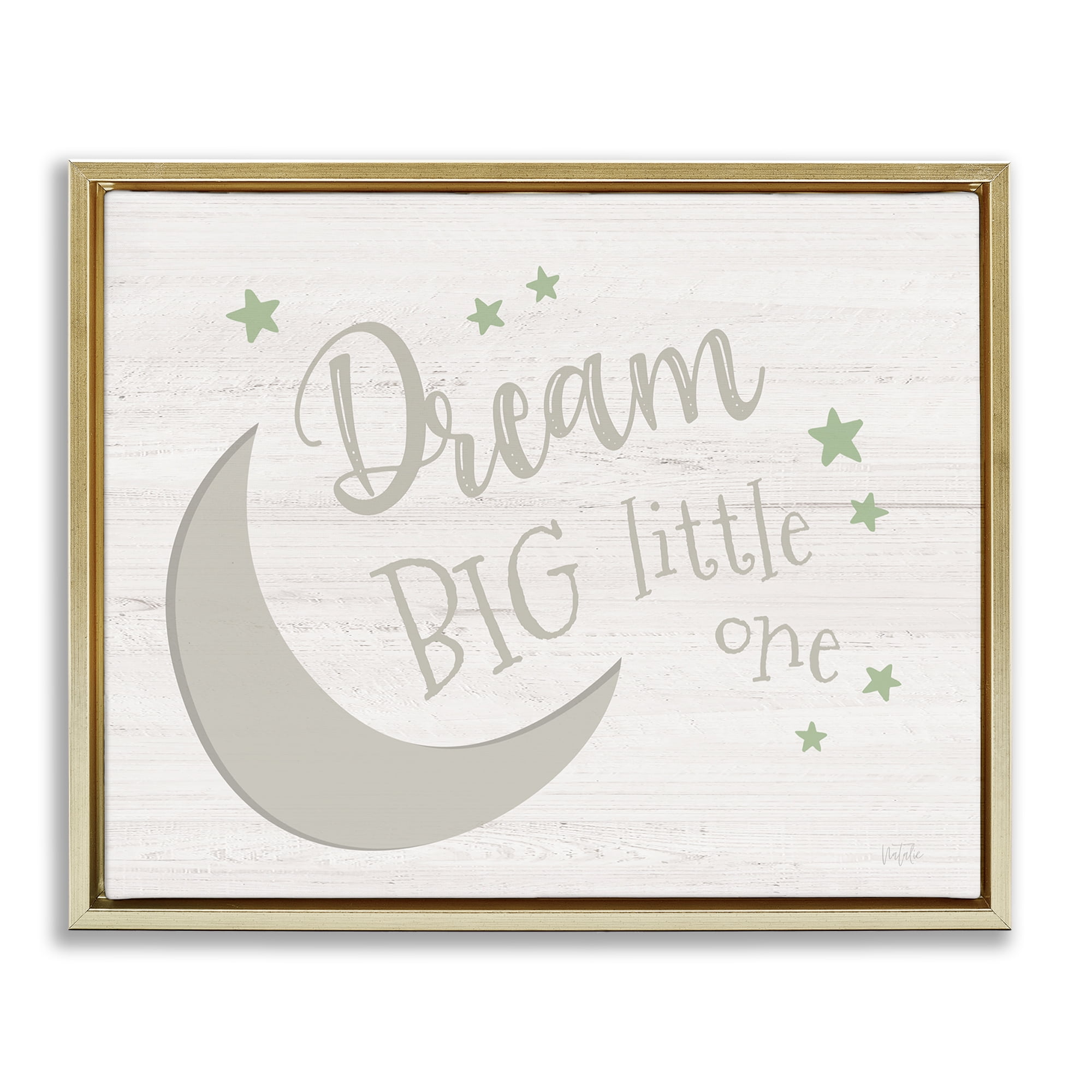 Stupell Industries Dream Big Little One Landscape & Nature Painting Gold Floater Framed Canvas Art Print Wall Art, 31 x 25
