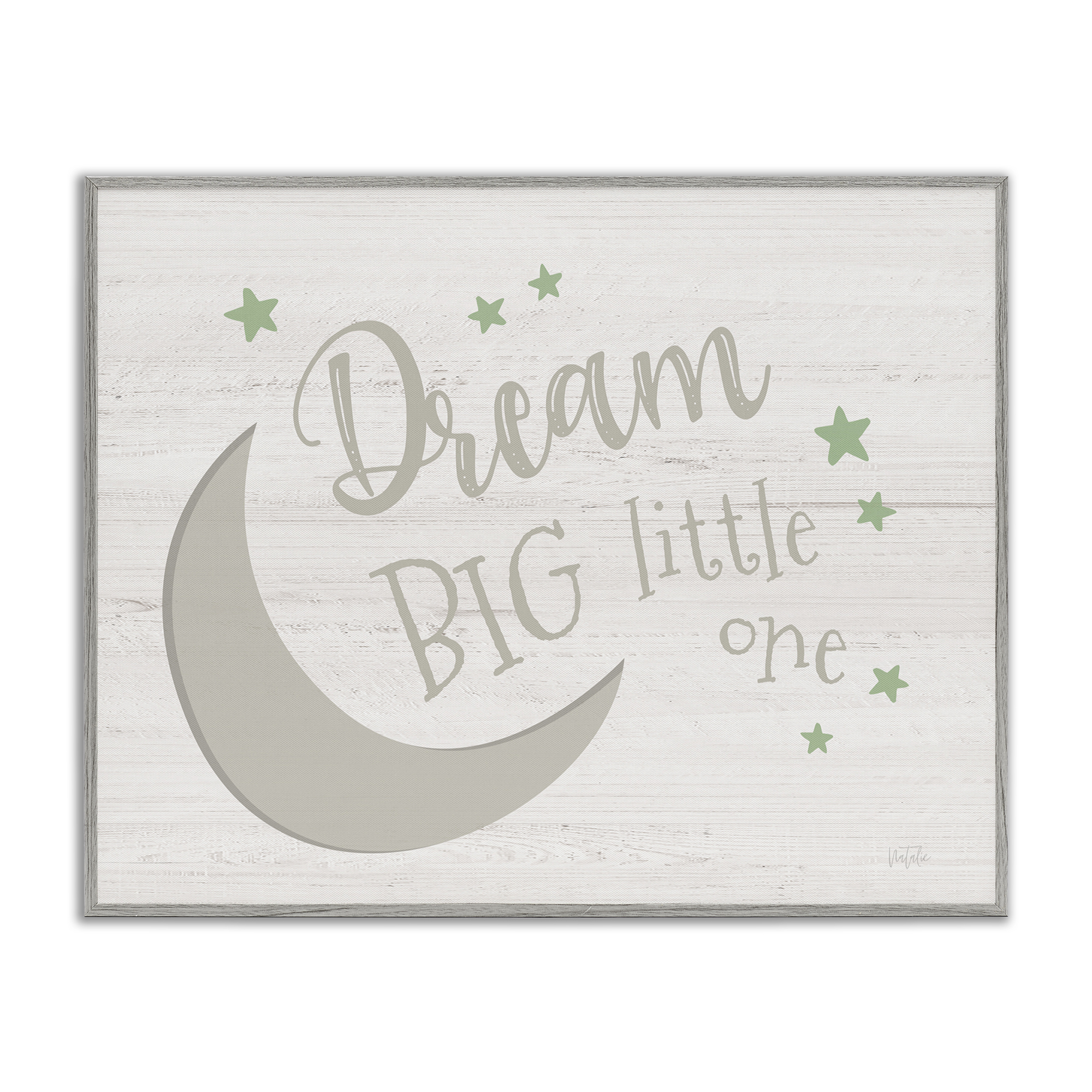 Stupell Industries Dream Big Little One Landscape & Nature Painting Gray Framed Art Print Wall Art, 14 x 11