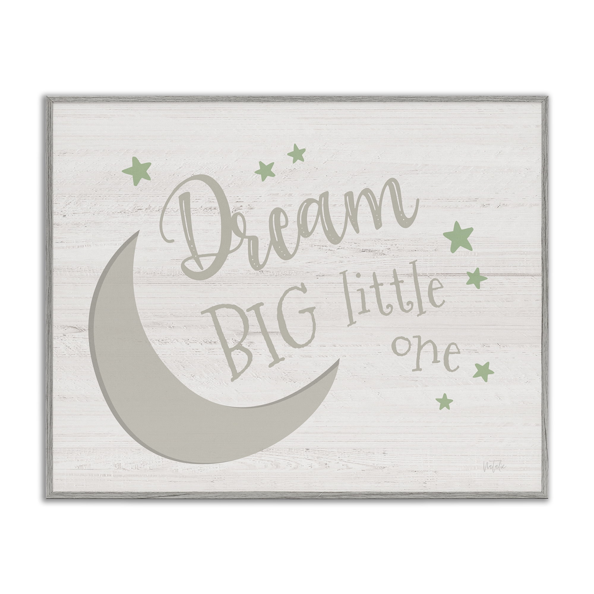 Stupell Industries Dream Big Little One Landscape & Nature Painting Gray Framed Art Print Wall Art, 20 x 16
