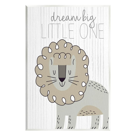 Stupell Industries Dream Big Little One Lion Graphic Art Unframed Art Print Wall Art, Design by Kim Allen