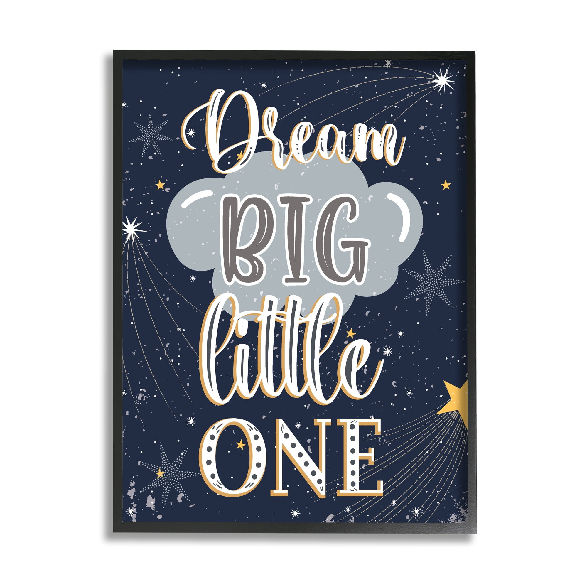 Stupell Industries Dream Big Little One Outer Space Shooting Stars, 16 x 20, Designed by Andrea Jasid Grassi
