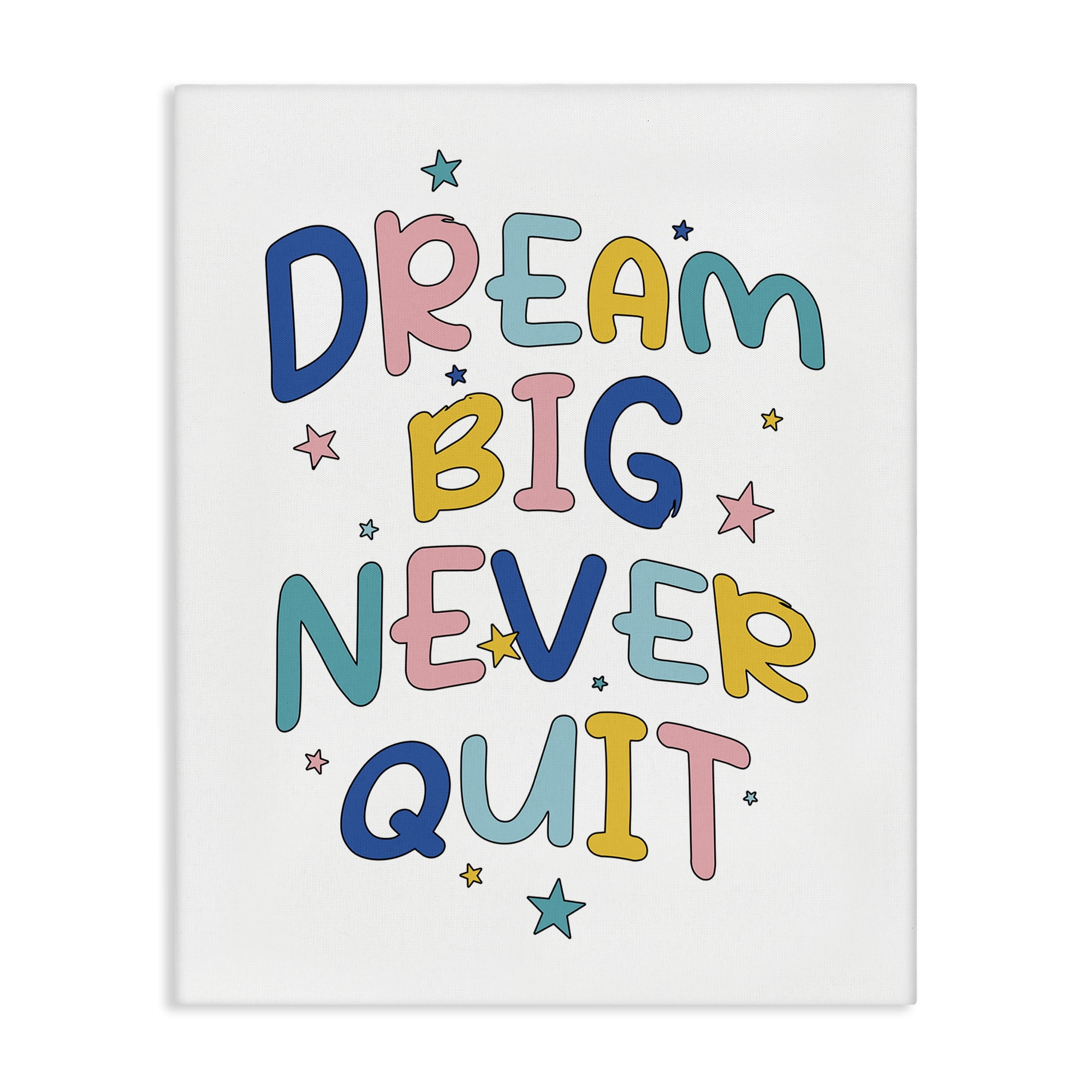 Stupell Industries Dream Big Never Quit Text & Numbers Painting Wrapped Canvas Art Print Wall Art, 30 x 40