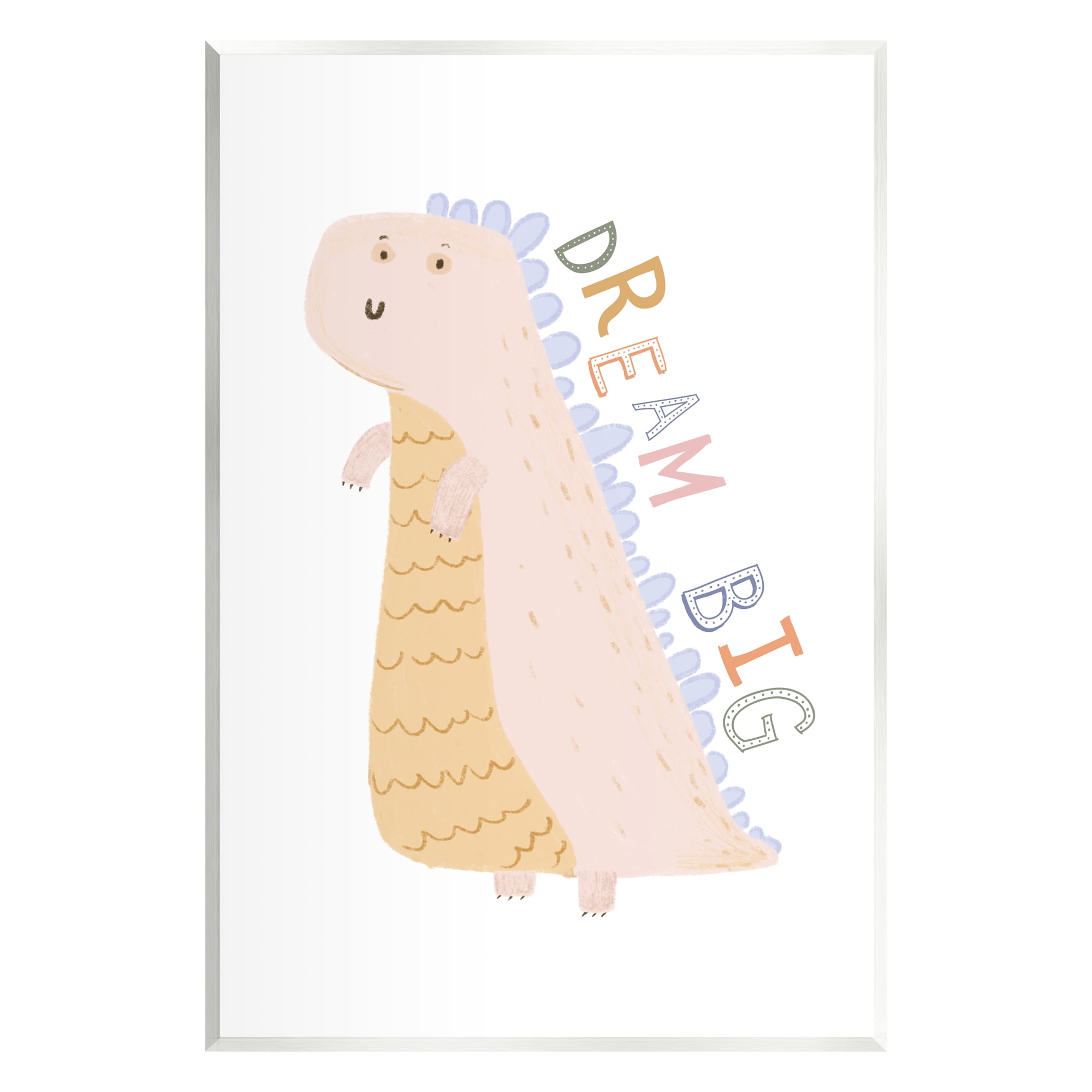 Stupell Industries Dream Big Pastel T-Rex Animals & Insects Painting Unframed Art Print Wall Art, 10 x 15