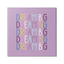 Stupell Industries Dream Big Purple Phrase Inspirational Painting Gallery Wrapped Canvas Art Print Wall Art, 17 x 17