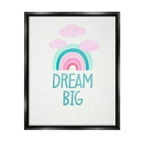 Stupell Industries Dream Big Rainbow & Clouds Nature Painting Black Floater Framed Art Print Wall Art, 17 x 21