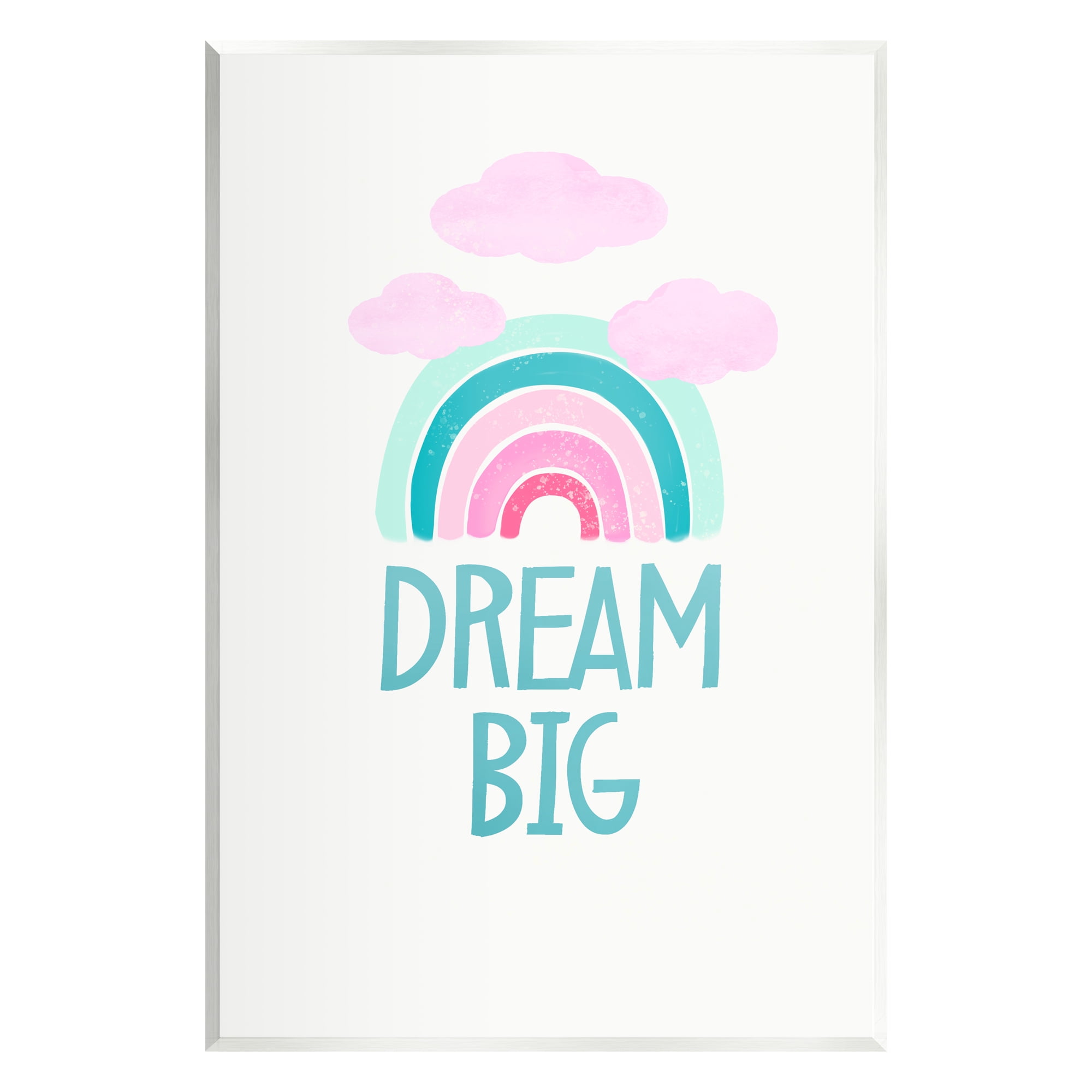Stupell Industries Dream Big Rainbow & Clouds Nature Painting Unframed Art Print Wall Art, 13 x 19