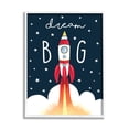 thumbnail image 1 of Stupell Industries Dream Big Sentiment Rocket Blast Off Starry Clouds Graphic Art White Framed Art Print Wall Art, 11x14, by Elizabeth Tyndall, 1 of 6