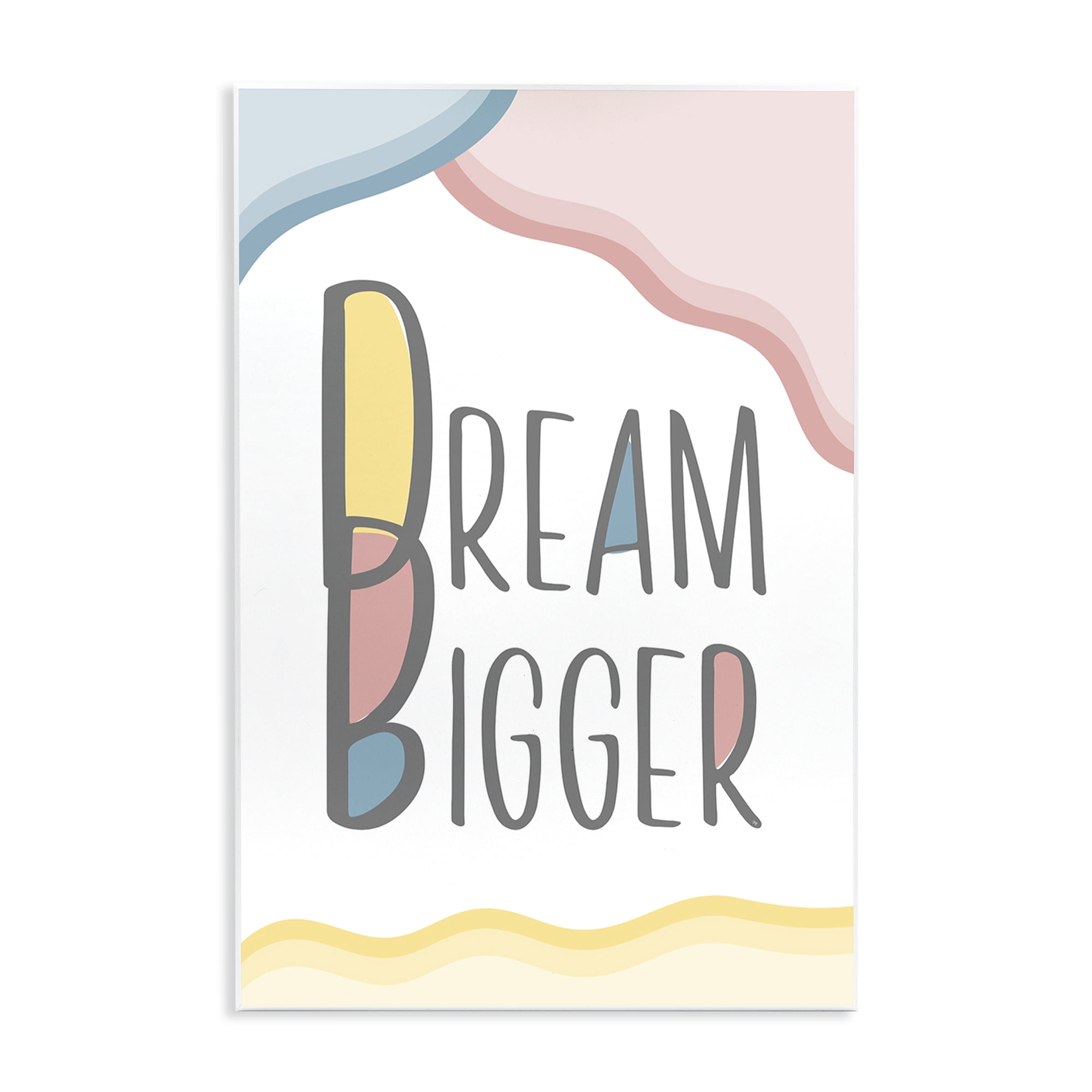 Stupell Industries Dream Bigger Pastel Shapes Text & Numbers Painting Unframed Art Print Wall Art, 10 x 15