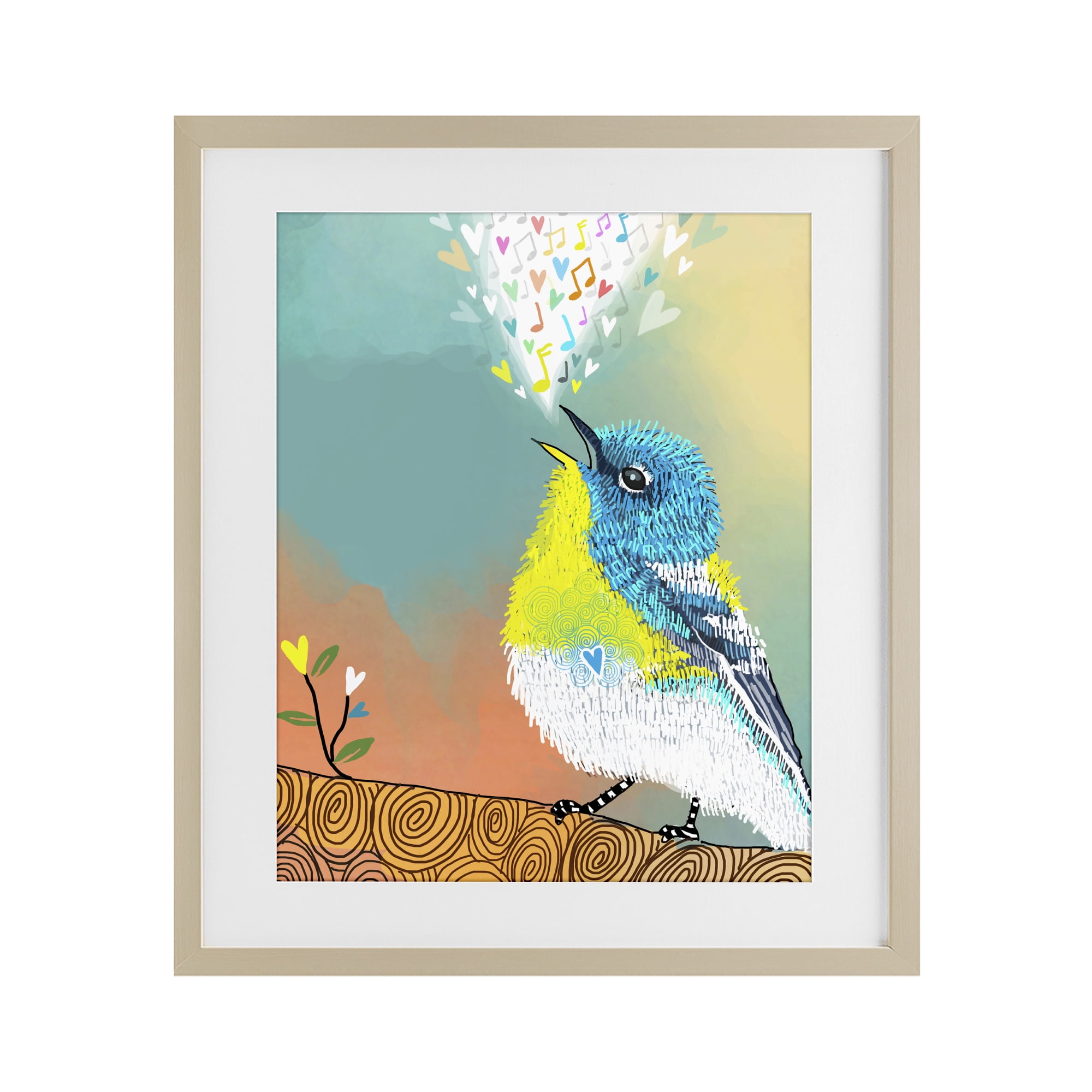 Stupell Industries Dream Chaser Songbird Birch Framed Print Under Glass, design by Suzanne Millius