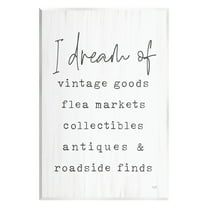 Stupell Industries Dream Of Antiques Phrase Inspirational Painting Unframed Art Print Wall Art, 10 x 15