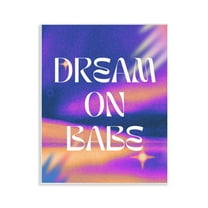 Stupell Industries Dream On Babe Purple Text & Numbers Painting Unframed Art Print Wall Art, 11 x 14