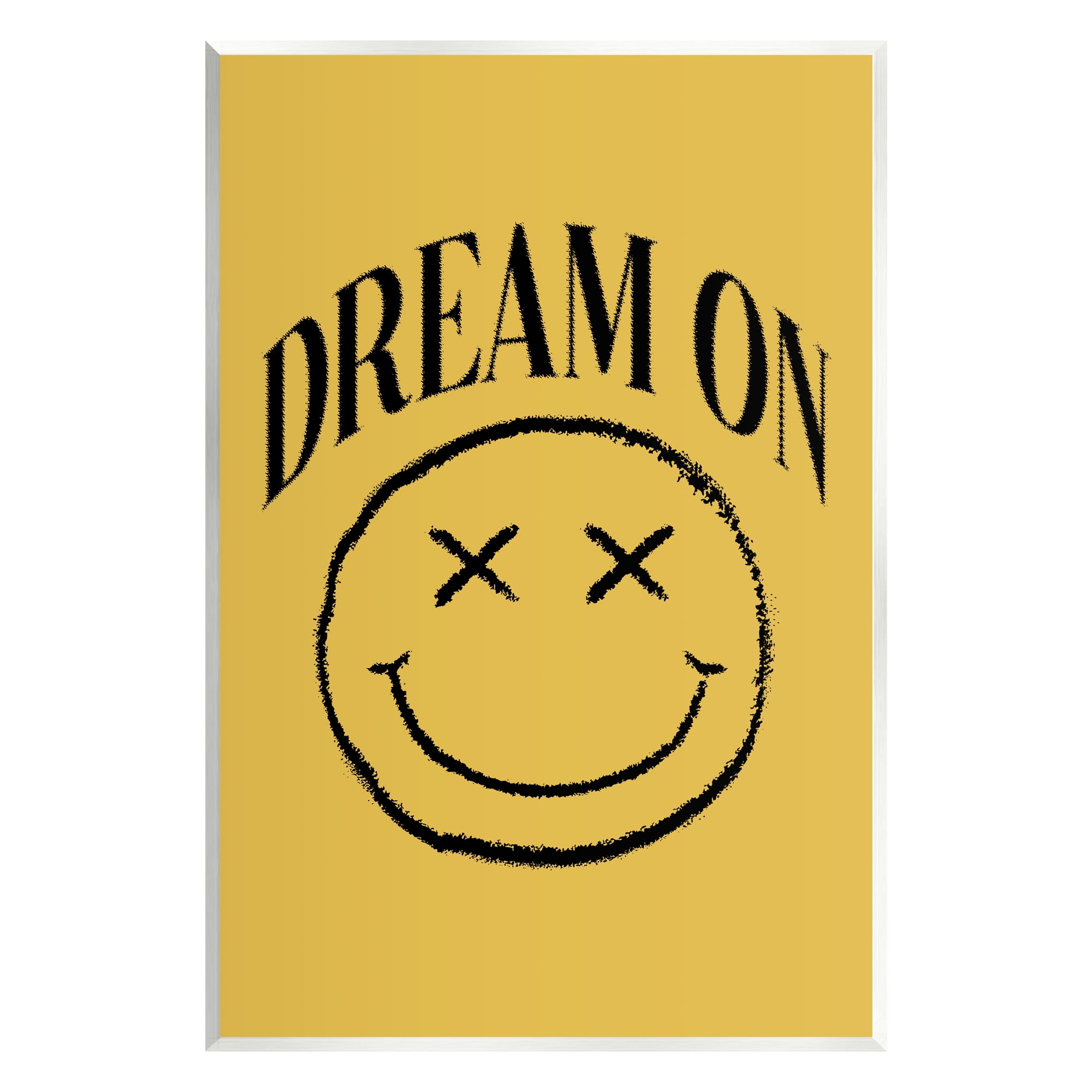 Stupell Industries Dream On Yellow Smiley Abstract Painting Unframed Art Print Wall Art, 10 x 15