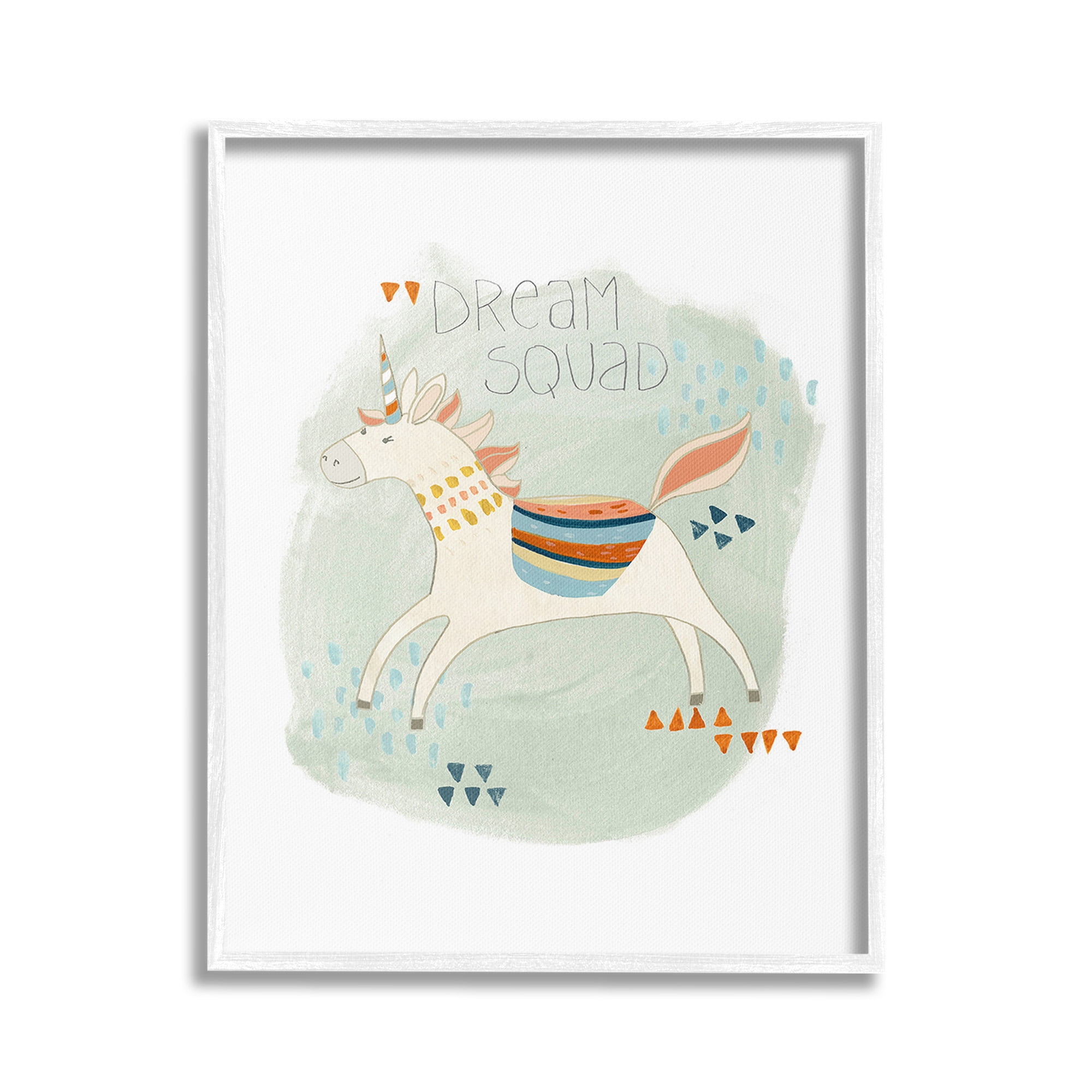 Stupell Industries Dream Squad Unicorn Animals & Insects Painting White Framed Art Print Wall Art, 16 x 20