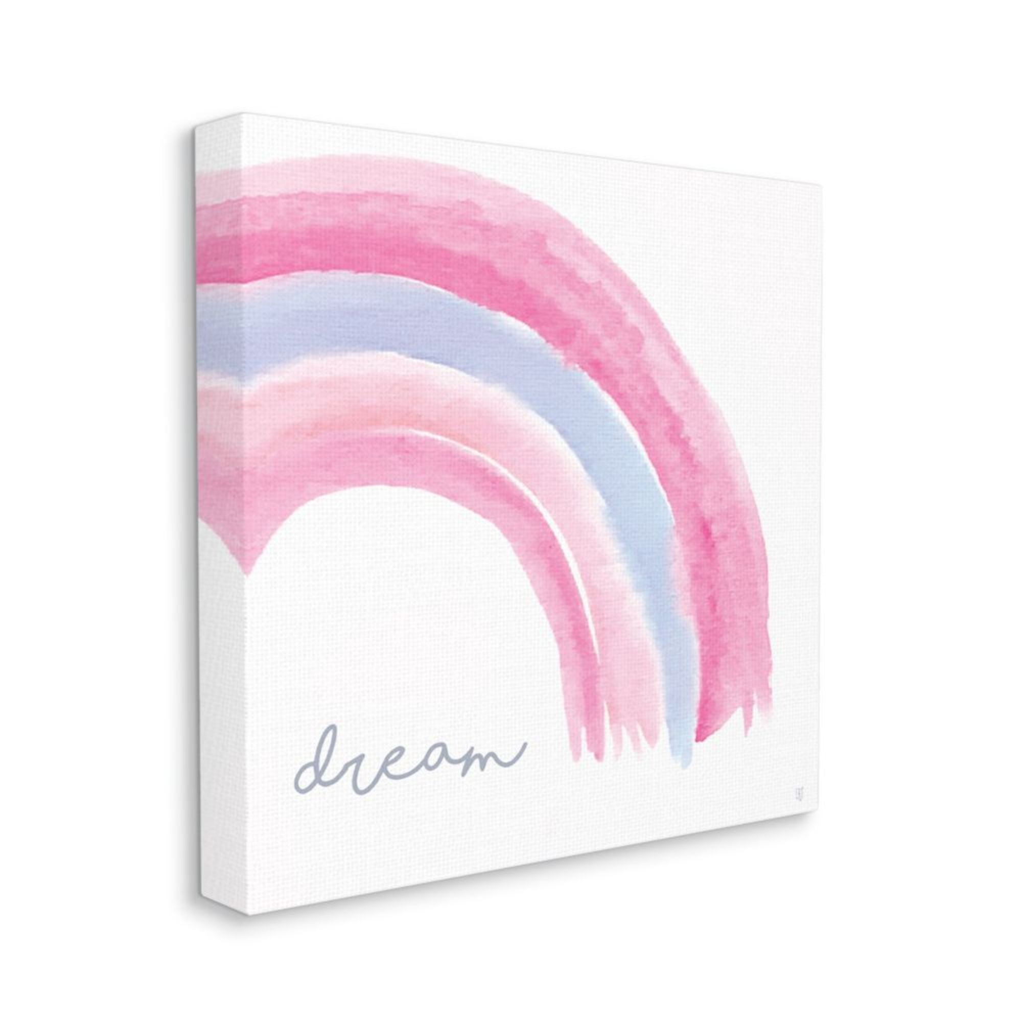 Stupell Industries Dream Text Watercolor Rainbow Purple Pink Design by Elizabeth Tyndall, 36" x 36"