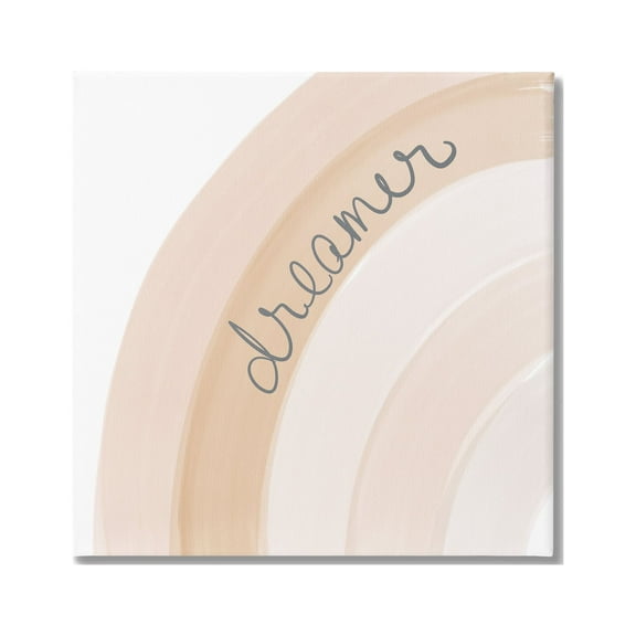 Stupell Industries Dreamer Cursive Calligraphy Pastel Rainbow Stripes Graphic Art Gallery Wrapped Canvas Print Wall Art, Design by Emily Navas