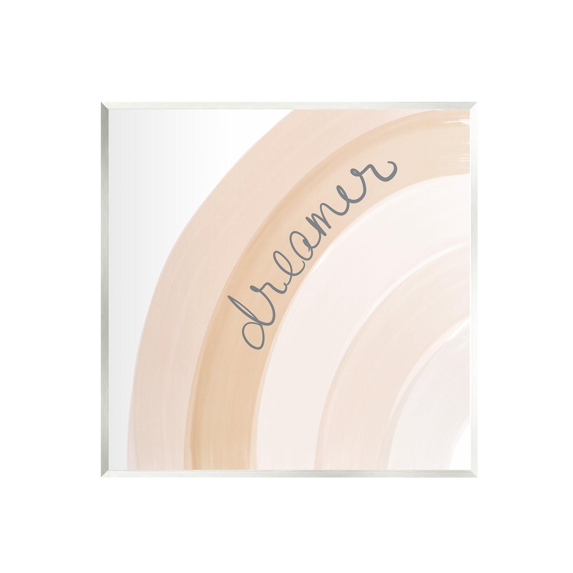 Stupell Industries Dreamer Cursive Calligraphy Pastel Rainbow Stripes Graphic Art Unframed Art Print Wall Art, Design by Emily Navas
