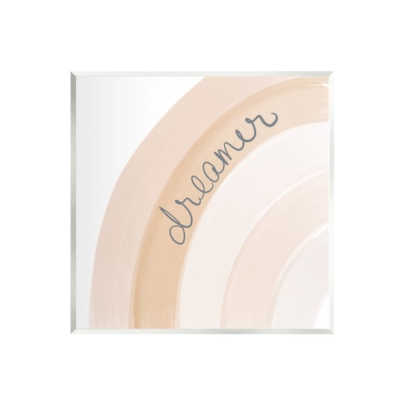 Stupell Industries Dreamer Cursive Calligraphy Pastel Rainbow Stripes Graphic Art Unframed Art Print Wall Art, Design by Emily Navas