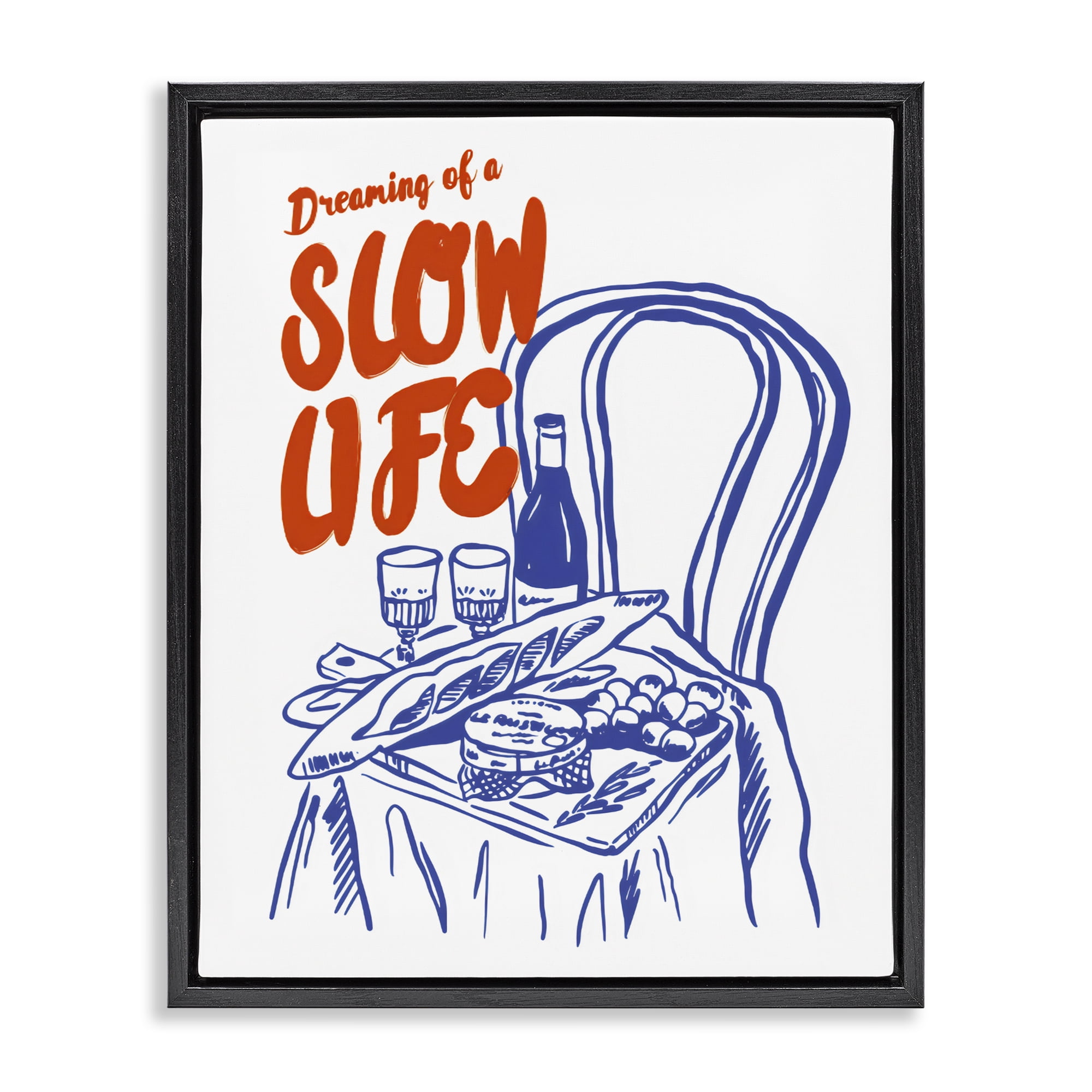 Stupell Industries Dreaming Of A Slow Life Black Framed Floater Canvas Wall Art, design by The Prints Vibe