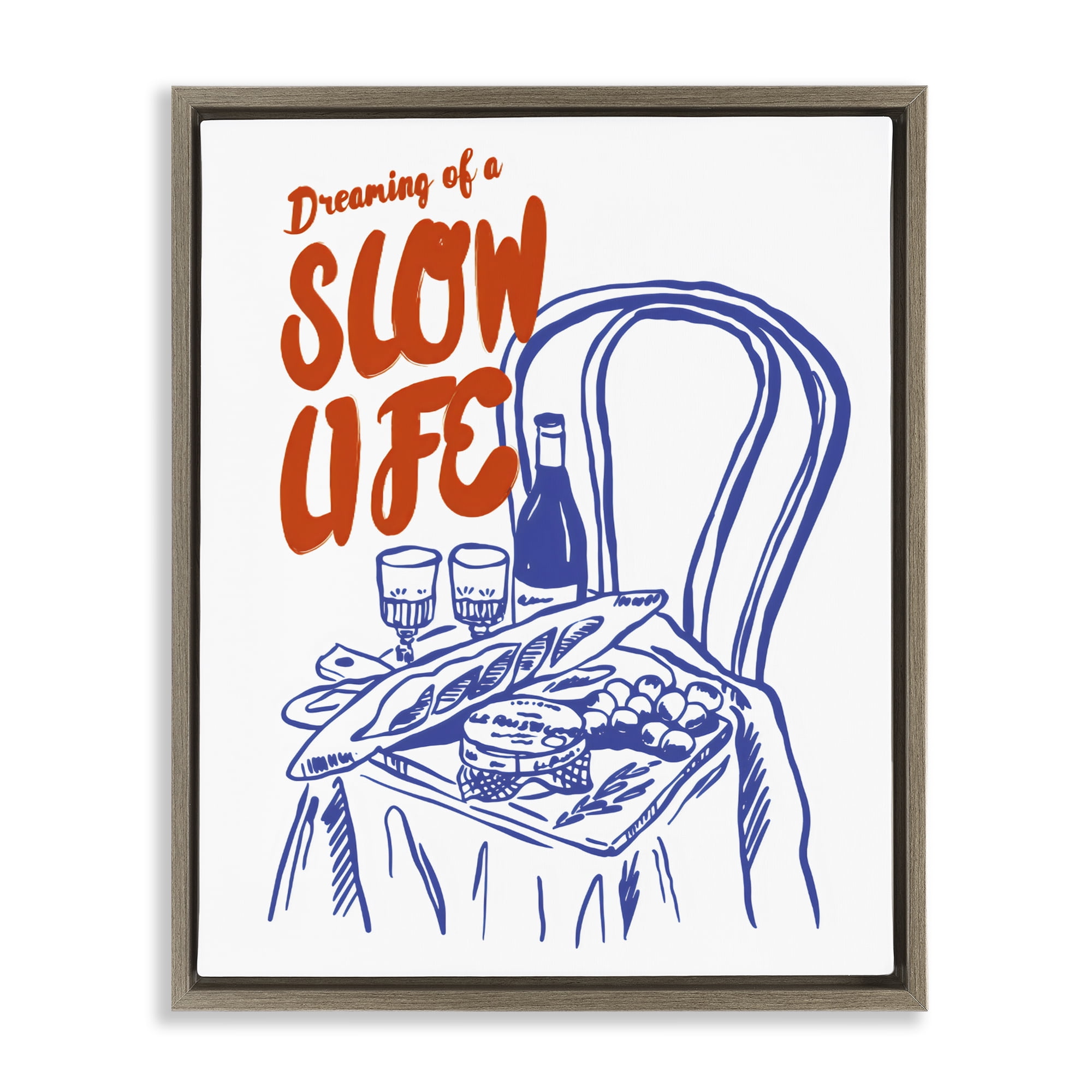 Stupell Industries Dreaming Of A Slow Life Brown Framed Floater Canvas Wall Art, design by The Prints Vibe