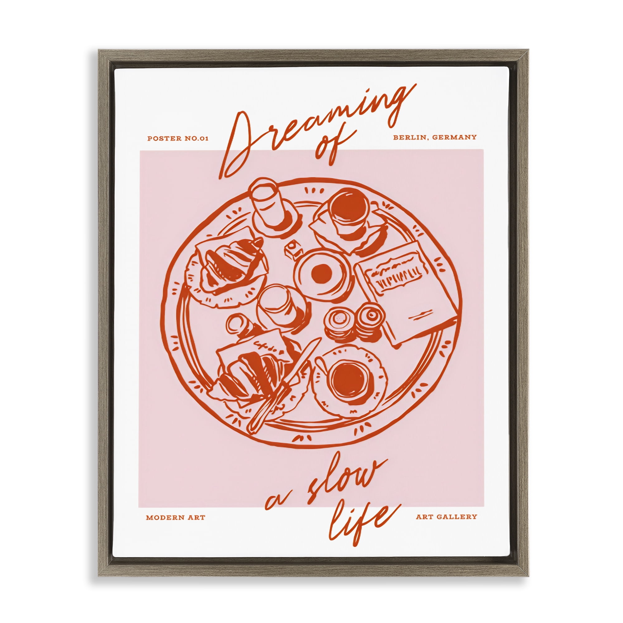 Stupell Industries Dreaming Of A Slow Life Brown Framed Floater Canvas Wall Art, design by The Prints Vibe