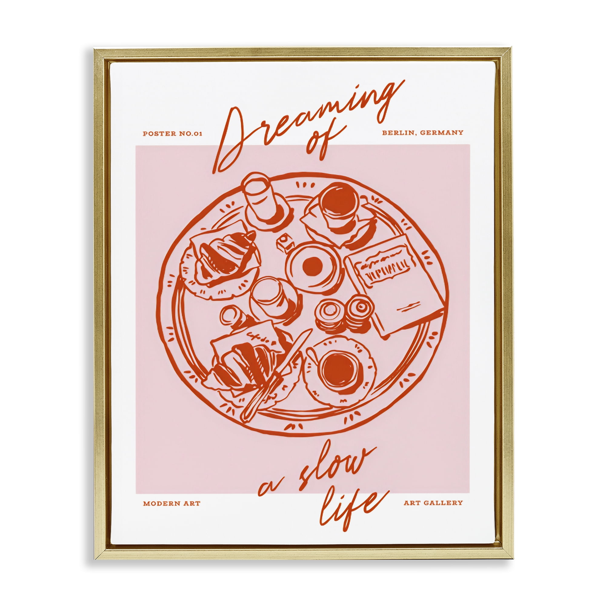 Stupell Industries Dreaming Of A Slow Life Gold Framed Floater Canvas Wall Art, design by The Prints Vibe