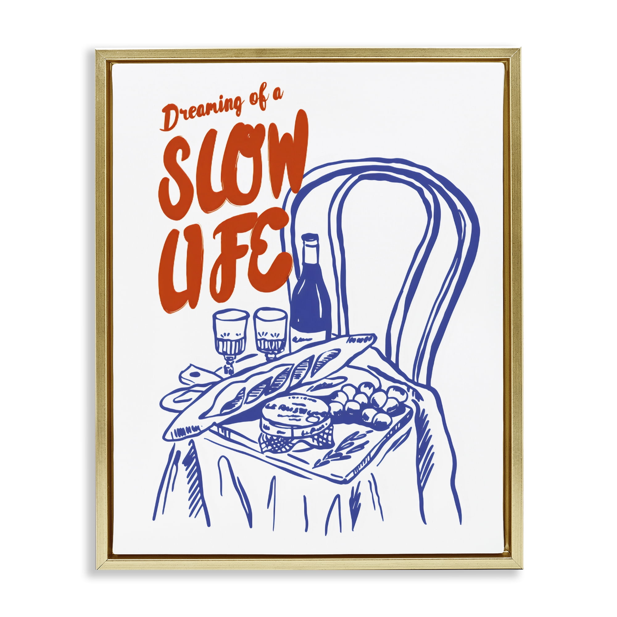Stupell Industries Dreaming Of A Slow Life Gold Framed Floater Canvas Wall Art, design by The Prints Vibe