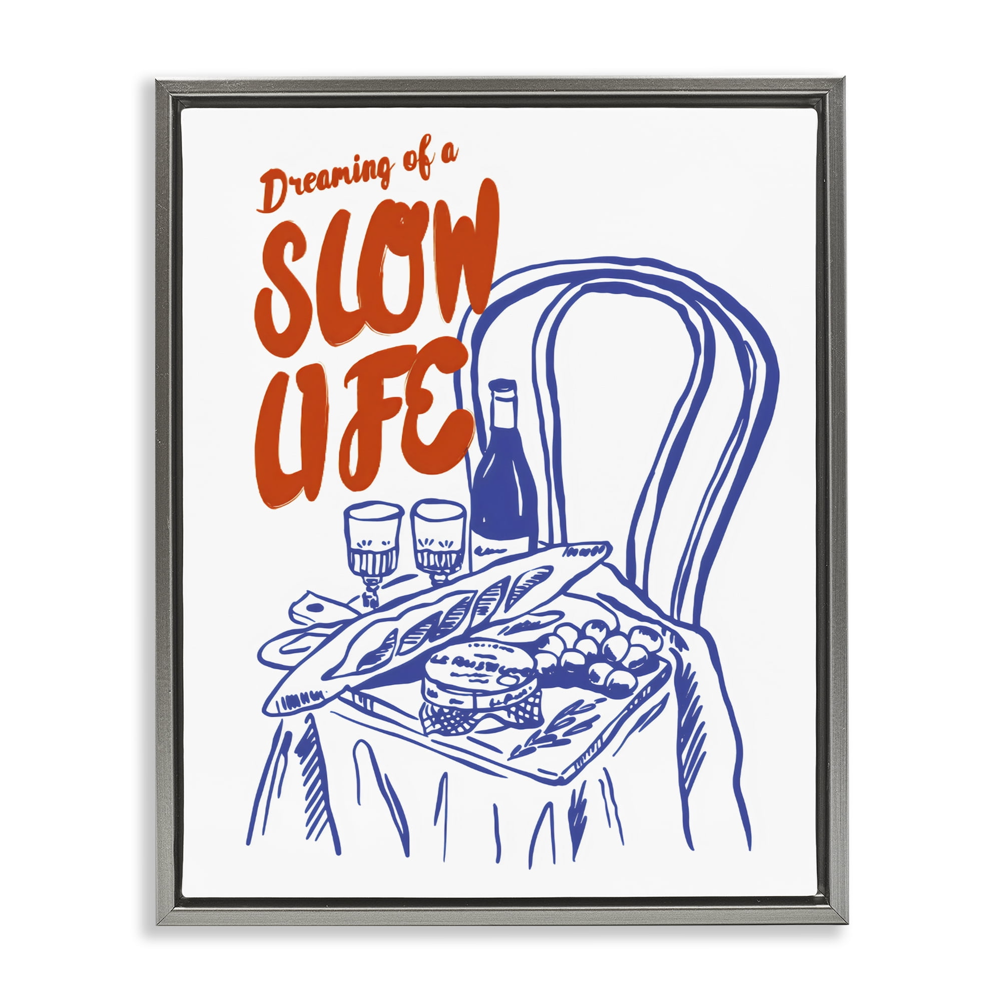 Stupell Industries Dreaming Of A Slow Life Gray Framed Floater Canvas Wall Art, design by The Prints Vibe