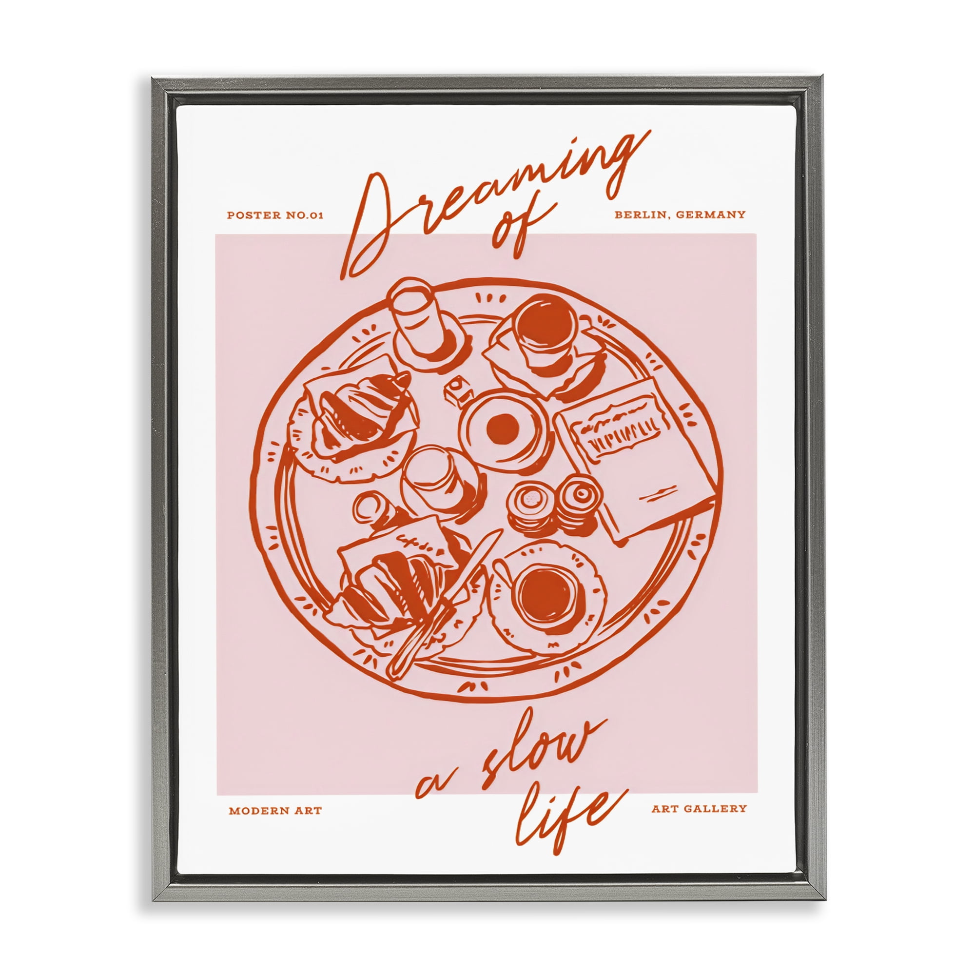 Stupell Industries Dreaming Of A Slow Life Gray Framed Floater Canvas Wall Art, design by The Prints Vibe